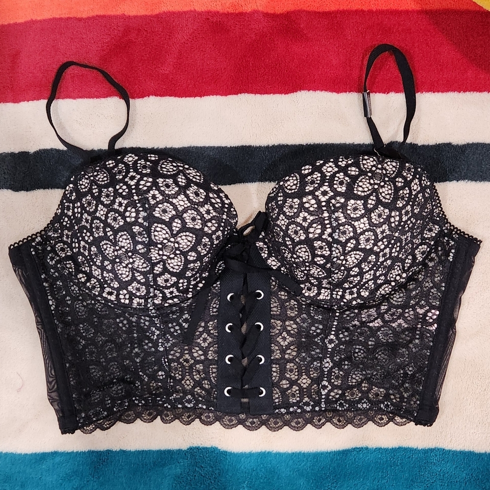 Elegant Black Lace Bustier